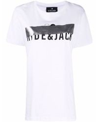 T-shirt girocollo stampata bianca di Hide&Jack