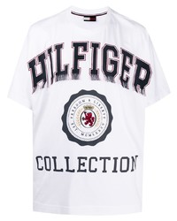 T-shirt girocollo stampata bianca di Hilfiger Collection