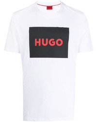T-shirt girocollo stampata bianca di Hugo