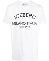 T-shirt girocollo stampata bianca di Iceberg