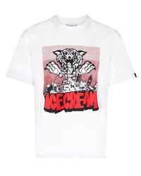 T-shirt girocollo stampata bianca di Icecream