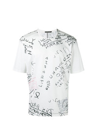 T-shirt girocollo stampata bianca di Issey Miyake