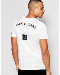 T-shirt girocollo stampata bianca di Jack and Jones