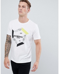 T-shirt girocollo stampata bianca di Jack & Jones