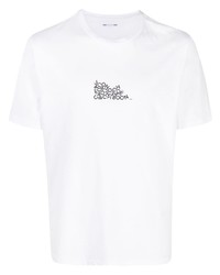 T-shirt girocollo stampata bianca di Jacob Cohen