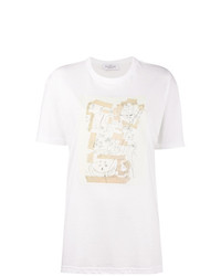 T-shirt girocollo stampata bianca di Jean-Michel Basquiat X Browns