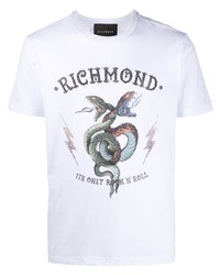 T-shirt girocollo stampata bianca di John Richmond