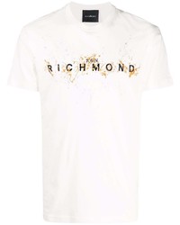 T-shirt girocollo stampata bianca di John Richmond