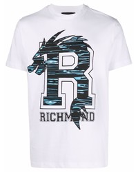 T-shirt girocollo stampata bianca di John Richmond