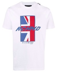 T-shirt girocollo stampata bianca di John Richmond