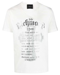 T-shirt girocollo stampata bianca di John Richmond
