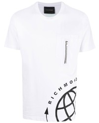 T-shirt girocollo stampata bianca di John Richmond