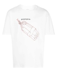 T-shirt girocollo stampata bianca di Julien David