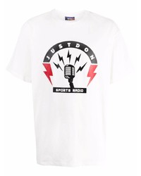 T-shirt girocollo stampata bianca di Just Don