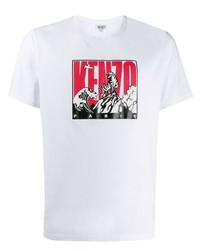 T-shirt girocollo stampata bianca di Kenzo