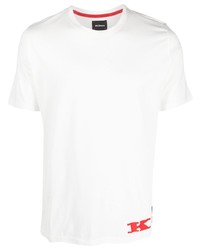 T-shirt girocollo stampata bianca di Kiton