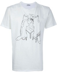 T-shirt girocollo stampata bianca di Kitsune