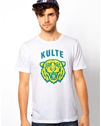 T-shirt girocollo stampata bianca di Kulte