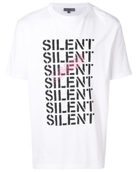 T-shirt girocollo stampata bianca di Lanvin