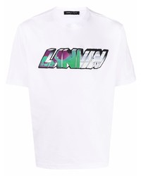 T-shirt girocollo stampata bianca di Lanvin