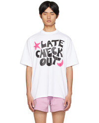 T-shirt girocollo stampata bianca di Late Checkout