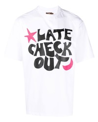 T-shirt girocollo stampata bianca di Late Checkout
