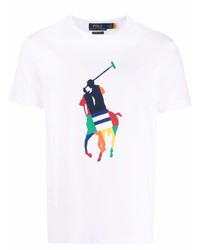 T-shirt girocollo stampata bianca di Lauren Ralph Lauren