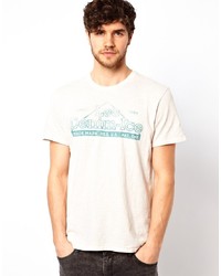 T-shirt girocollo stampata bianca di Lee