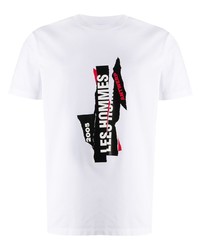 T-shirt girocollo stampata bianca di Les Hommes