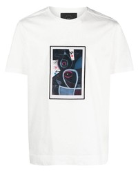 T-shirt girocollo stampata bianca di Limitato