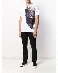 T-shirt girocollo stampata bianca di Frankie Morello