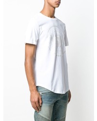 T-shirt girocollo stampata bianca di Balmain