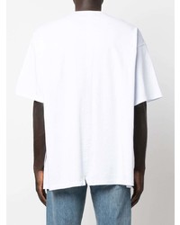 T-shirt girocollo stampata bianca di Incotex