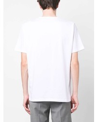 T-shirt girocollo stampata bianca di Corneliani