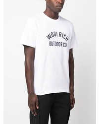 T-shirt girocollo stampata bianca di Woolrich
