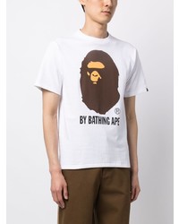 T-shirt girocollo stampata bianca di BAPE BLACK *A BATHING APE®