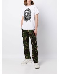 T-shirt girocollo stampata bianca di A Bathing Ape