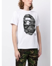 T-shirt girocollo stampata bianca di A Bathing Ape