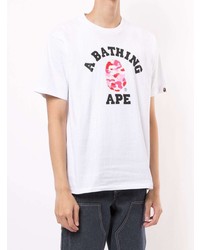 T-shirt girocollo stampata bianca di A Bathing Ape