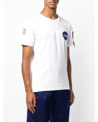 T-shirt girocollo stampata bianca di Alpha Industries