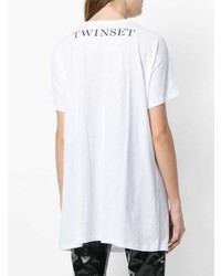 T-shirt girocollo stampata bianca di Twin-Set