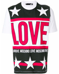 T-shirt girocollo stampata bianca di Love Moschino