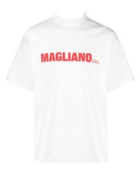 T-shirt girocollo stampata bianca di Magliano