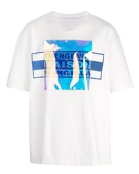 T-shirt girocollo stampata bianca di Maison Margiela