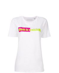 T-shirt girocollo stampata bianca di Manokhi