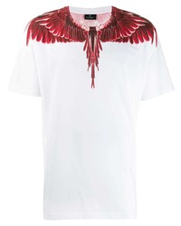 T-shirt girocollo stampata bianca di Marcelo Burlon County of Milan
