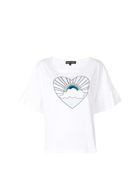 T-shirt girocollo stampata bianca di Markus Lupfer