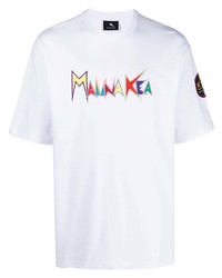 T-shirt girocollo stampata bianca di Mauna Kea