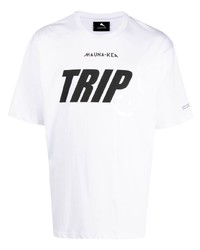 T-shirt girocollo stampata bianca di Mauna Kea