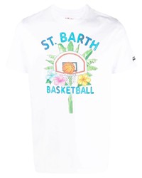 T-shirt girocollo stampata bianca di MC2 Saint Barth